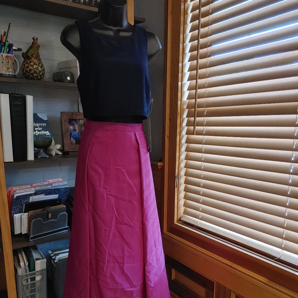 .Navy/Magenta Sleeveless, Hi-Low Formal Dress by DJ-JAZ
